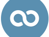 Slate-blue infinity icon — Better Data pillar two (Drive Growth), 2014 sub-brand.