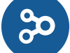 Navy network-nodes icon — Better Data pillar three (Drive Innovation), 2014 sub-brand.
