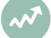 Sage-green upward-trend icon — Better Data pillar four (Drive Outcomes), 2014 sub-brand.